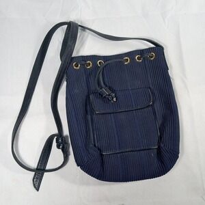 Americana By Sharif 10 Inch Soft Navy Blue Leather Tote Shoulder Bag Purse